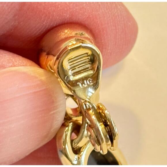 The Jewelry Group TJG clip on earrings goldtone drop dangle opalescent beads - Picture 3 of 6